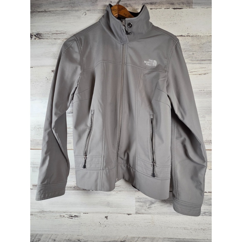 The North Face Fleece Jacket Womens Small Gray Full Zip‎ Stand Collar Pockets